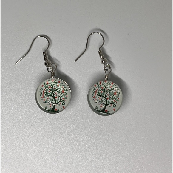 🔥BOGO Light Green Tree Of Life Ball Dangle Earrings - Picture 4 of 6